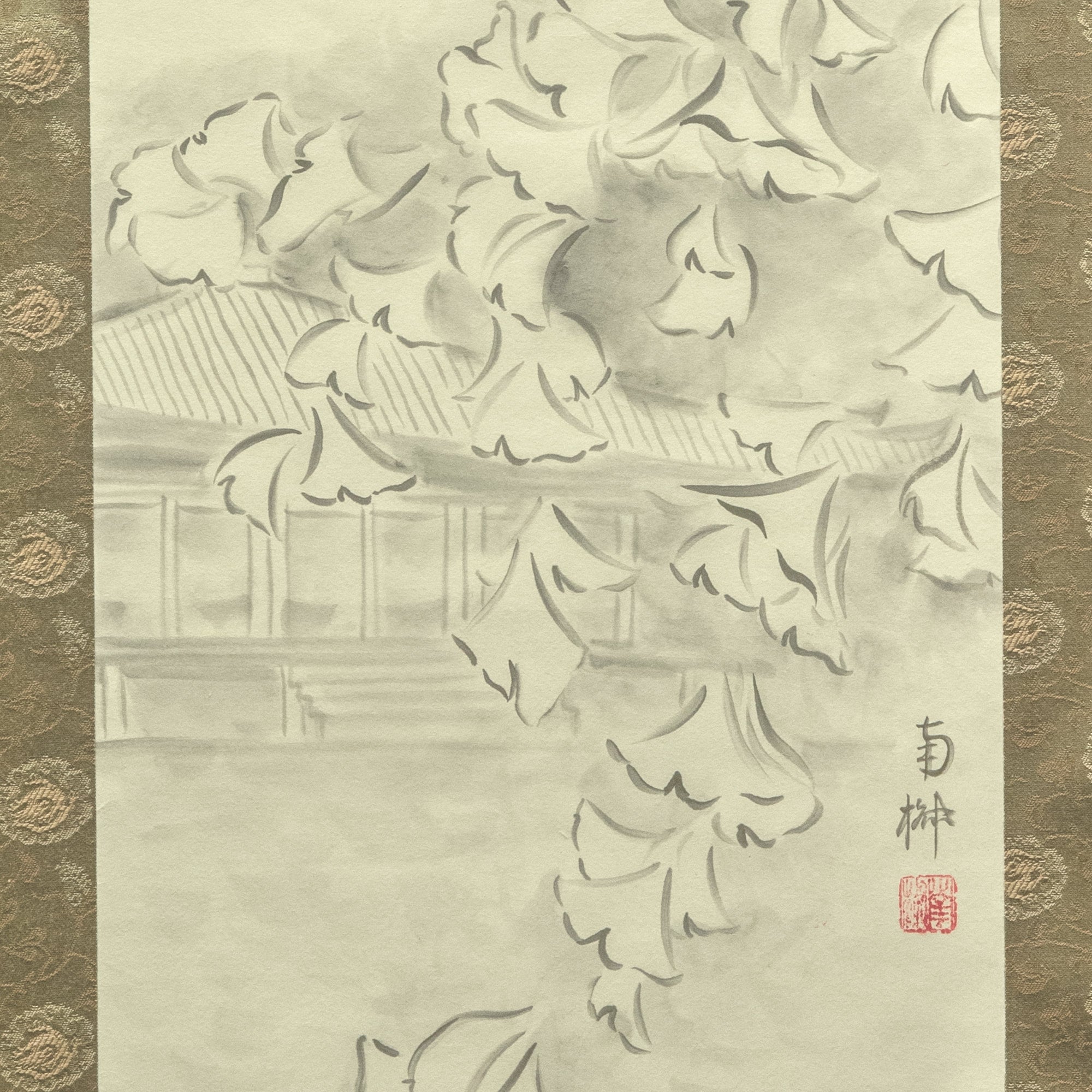 イチョウ 掛け軸 小郷南椒水墨画 | MAG 南森町アートギャラリー